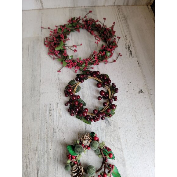 Wreath cranberries sugared fruit set pinecone xmas set hanging - Picture 5 of 6